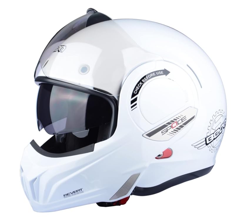 BEON Full Face Motorcycle Helmet DOT Approved, 180° Reversible Chin Guard Modular Pilot Helmet with Anti-Fog Dual Visors for Adult Men Women (S-XXL)