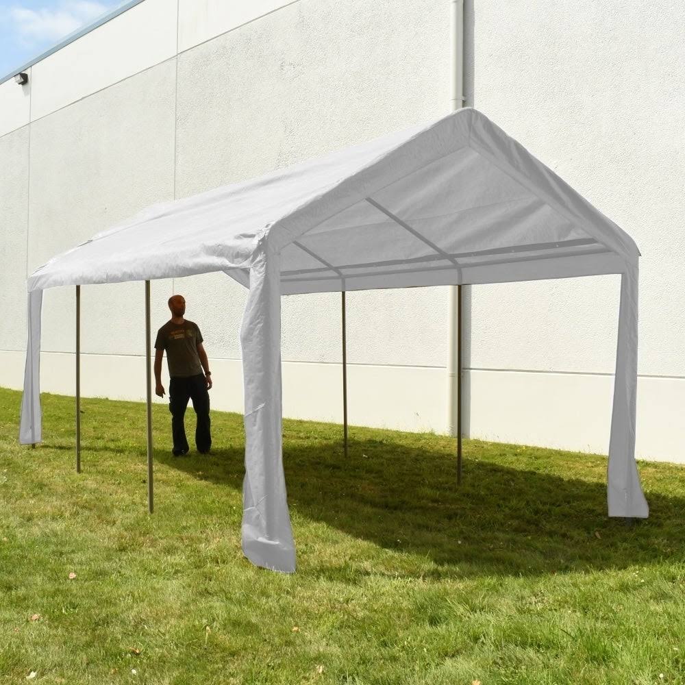 Aleko Heavy Duty Outdoor Canopy Carport Tent 10 x 20 ft White - CP1020WH