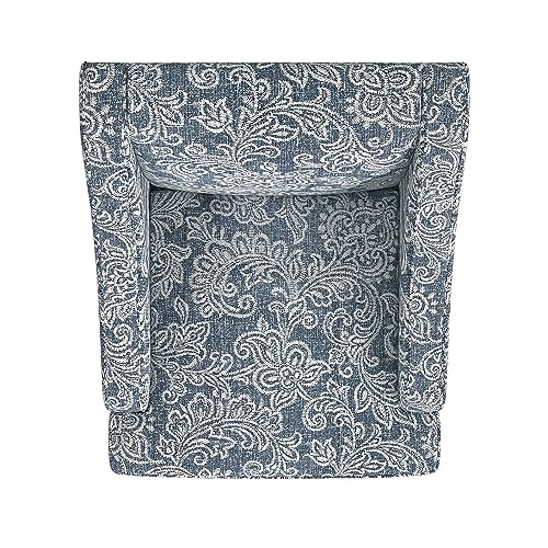 HomePop Velvet Swoop Arm Accent Chair, Suri Blue