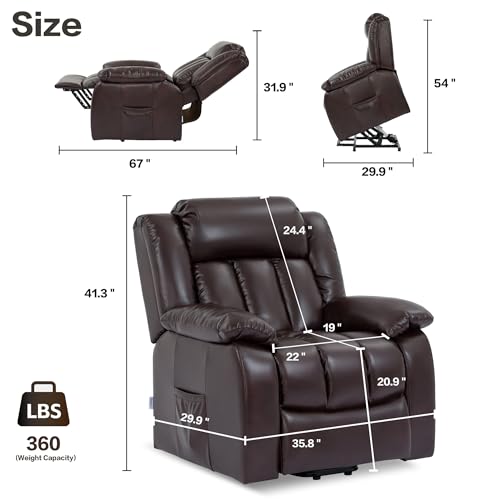 Lift Recliner Chair,Electric Power Recliner with 8-Point Massage and Heating System,Easy Assembly,Tool-Free Setup,Zero-Gravity Comfort,for Elderly