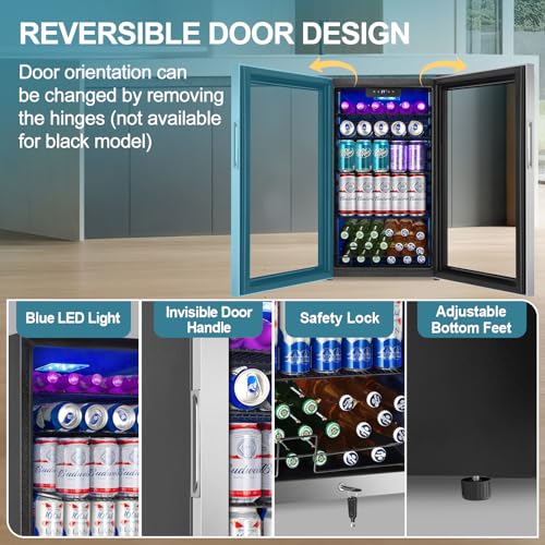 Cigar Electric Humidor, 35L 250 Counts Large Capacity Thermostatic Electric Cigar Cooler Cabinet with Digital LED Screen, Safety Lock