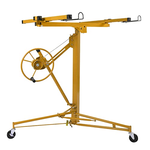 Winado 16 FT Drywall Lift Panel Rolling Hoist Jack Lifter Sheetrock, Drywall Lifting Construction Tools Caster Wheel with Adjustable Telescopic Arm