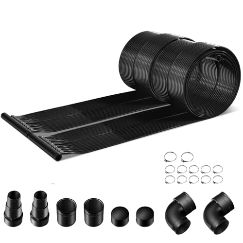 IRONMAX Solar Pool Heater, 2.5 x 16.5 Feet In-Ground/Above-Ground Swimming Pool Heating System, Weatherproof Pool Warmer