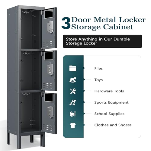 Metal Locker with 5 Doors,Lockers for Employees,66'' Steel Storage Locker for School,Gym, Office, Office,Garage