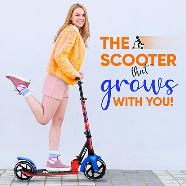 Hurtle Scooter &ndash; Scooter for Teenager &ndash; Kick Scooter &ndash; 2 Wheel Scooter with Adjustable T-Bar Handlebar &ndash