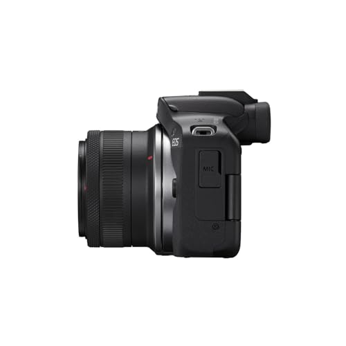 Canon EOS R50 Mirrorless Camera and 18-45mm Lens (Black) Bundle with 128GB SD Card and Camera System Gadget Bag with Accessory and Cleaning Kit (3