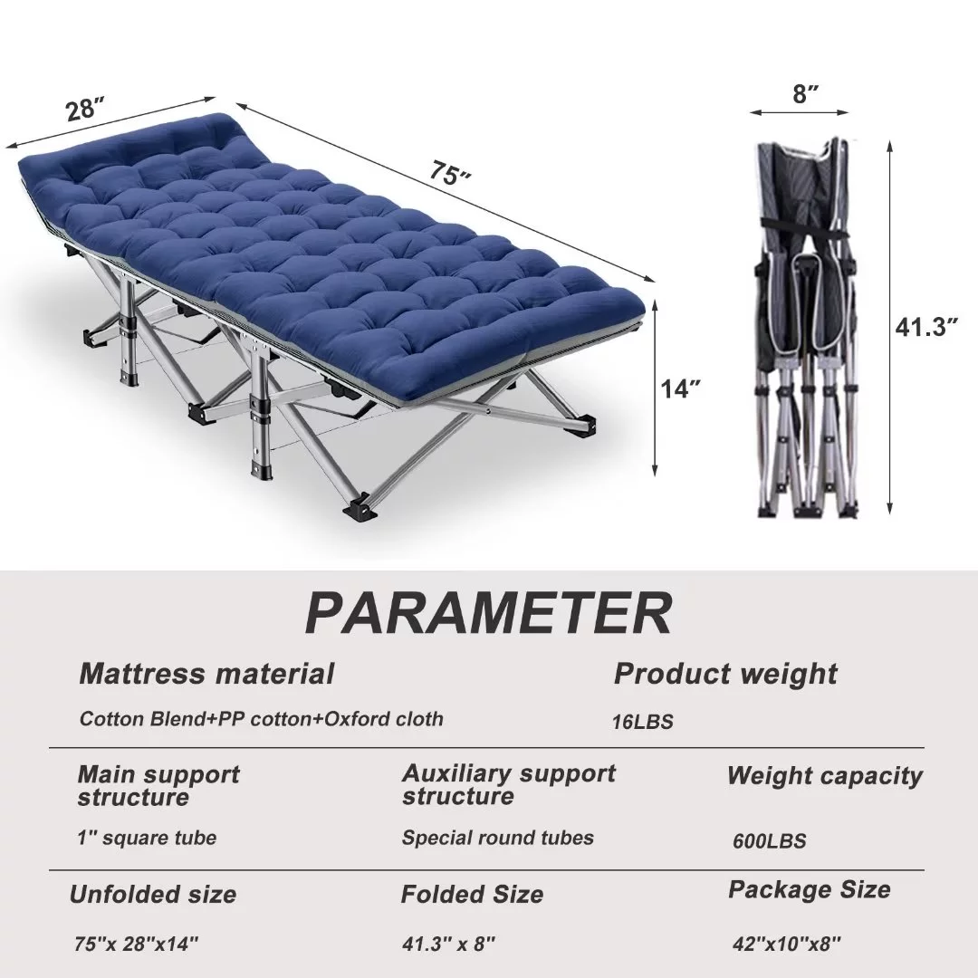 Docred 2 Pack Folding Cot Camping Cot, Folding Camping Bed Outdoor Portable Military Cot