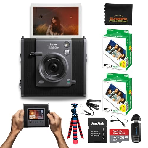 INSTAX Wide EVO 2-in-1 Instant Film Camera and Printer, Rear LCD Screen, 10 Lens and 10 Film Filters, Wide-Angle Lens Function