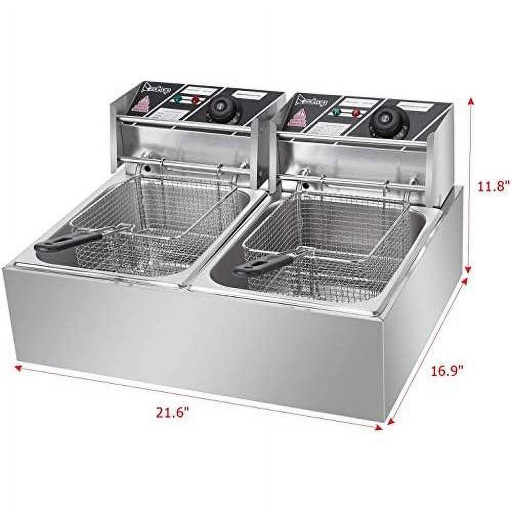 5000W Deep Fryer, 12L Electric Dual Deep Fryer