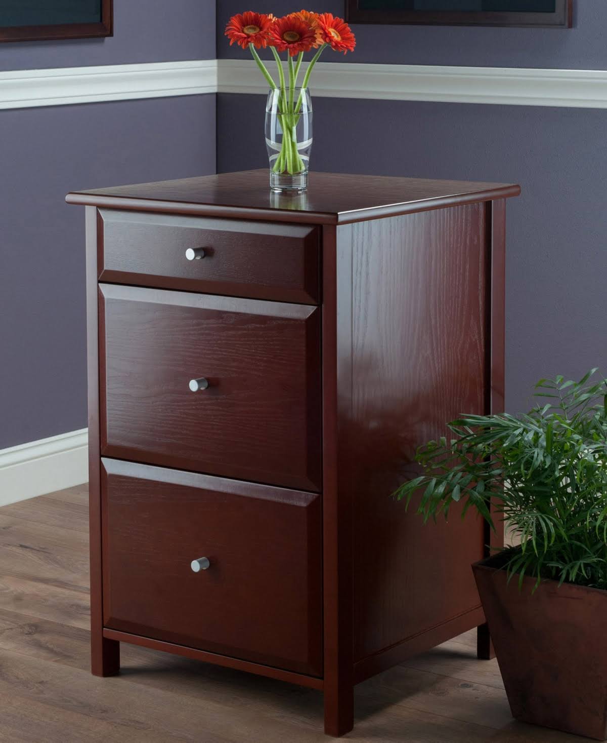 Winsome Wood Delta File Cabinet, Walnut