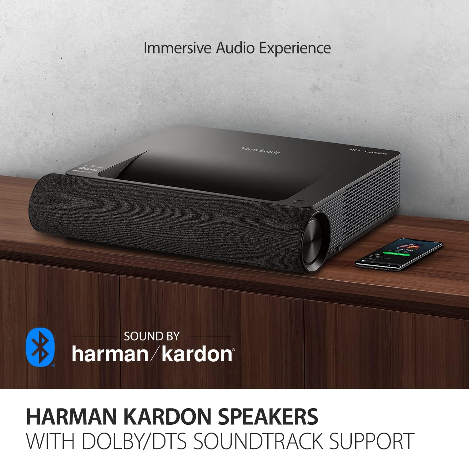 ViewSonic X2000B-4K Ultra Short Throw 4K UHD Laser Projector with 2000 Lumens, Wi-Fi Connectivity, Cinematic Colors