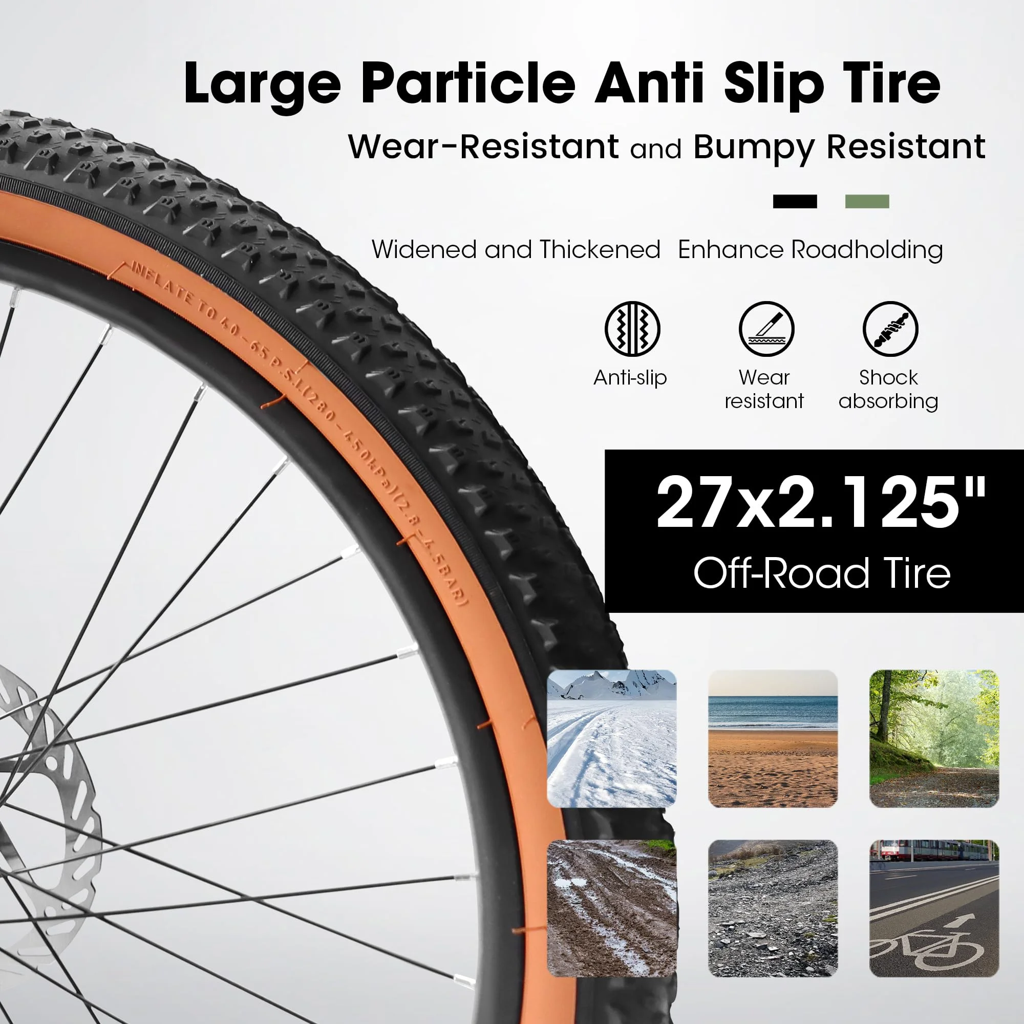 Mountain Bike 27.5 Inch Wheel, 21-Speed Disc Brakes Trigger Shifter