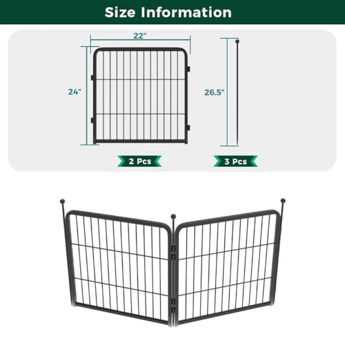 FXW Garden Fence 40in(H) x 36.0ft(L), 16 Panels Decorative Dog Fence Outdoor for The Yard – Heavy Duty Metal Animal Barrier for Dog and Rabbit