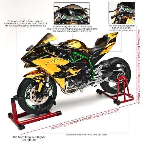 Die Cast Motorcycle 1:6 Scale for Kawasaki H2R Motorcycles Alloy Racing Motorcycle Model Power Toy Motorcycles Collection Kawasaki Model Motorcycles