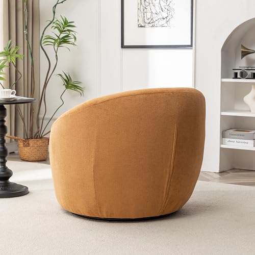 360 Swivel Accent Barrel Chair with Storage Ottoman & Headrest