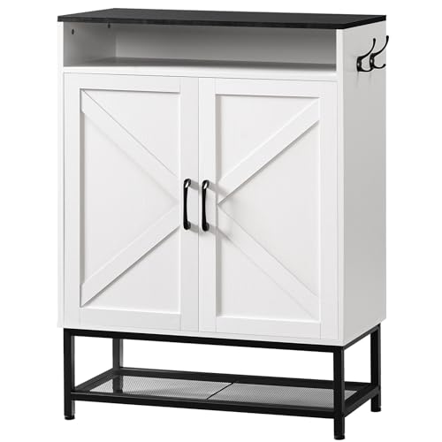 Shoe Storage Cabinet, Farmhouse Shoe Cabinet for Entryway, 6-Tier Shoe Organizer with Doors and Shelves