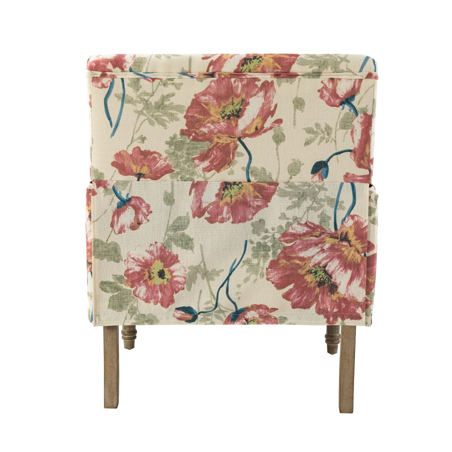 HULALA HOME Geltrude Traditional Floral Fabric Design Upholstered Accent Armchair with Nailhead Trim Set of 2 by  RED Floral