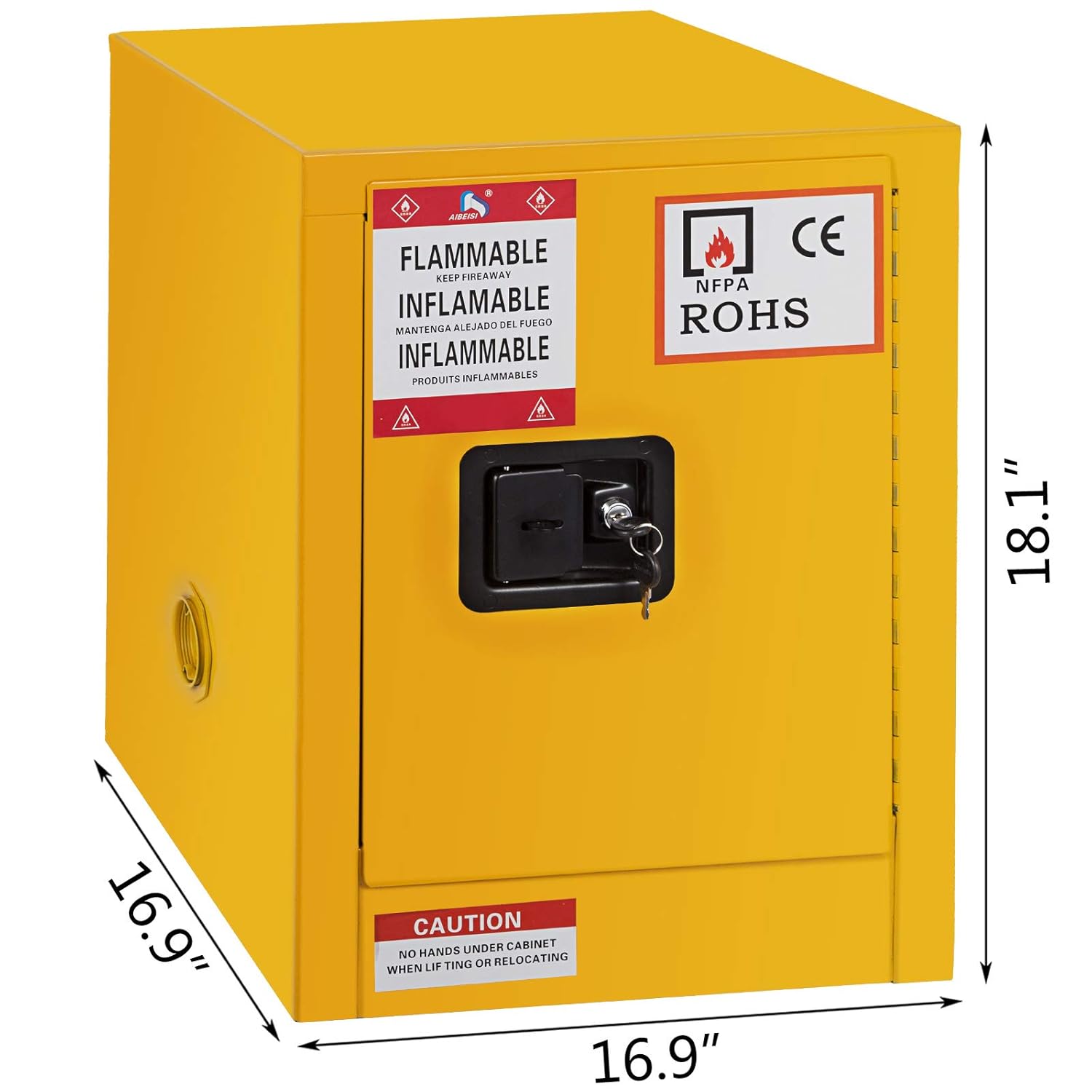 Mophorn Flammable Cabinet 18 x 18 x 35, Galvanized Steel Safety Cabinet, Adjustable Shelf Flammable Storage Cabinet