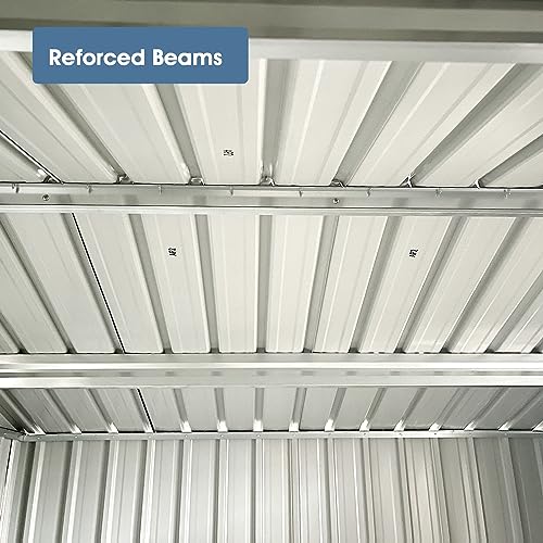8 x 6 FT Outdoor Storage Shed, Metal Garden Shed with Two Lockable Sliding Doors, Tool Shed Outdoor Storage with Four Air Vents
