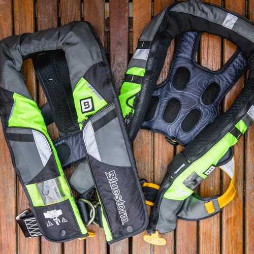 BLUESTORM Stratus 35 Inflatable Life Jacket PFD for Adults | US Coast Guard (USCG) Approved Automatic Self Inflating Life Vest Preserver with Manual