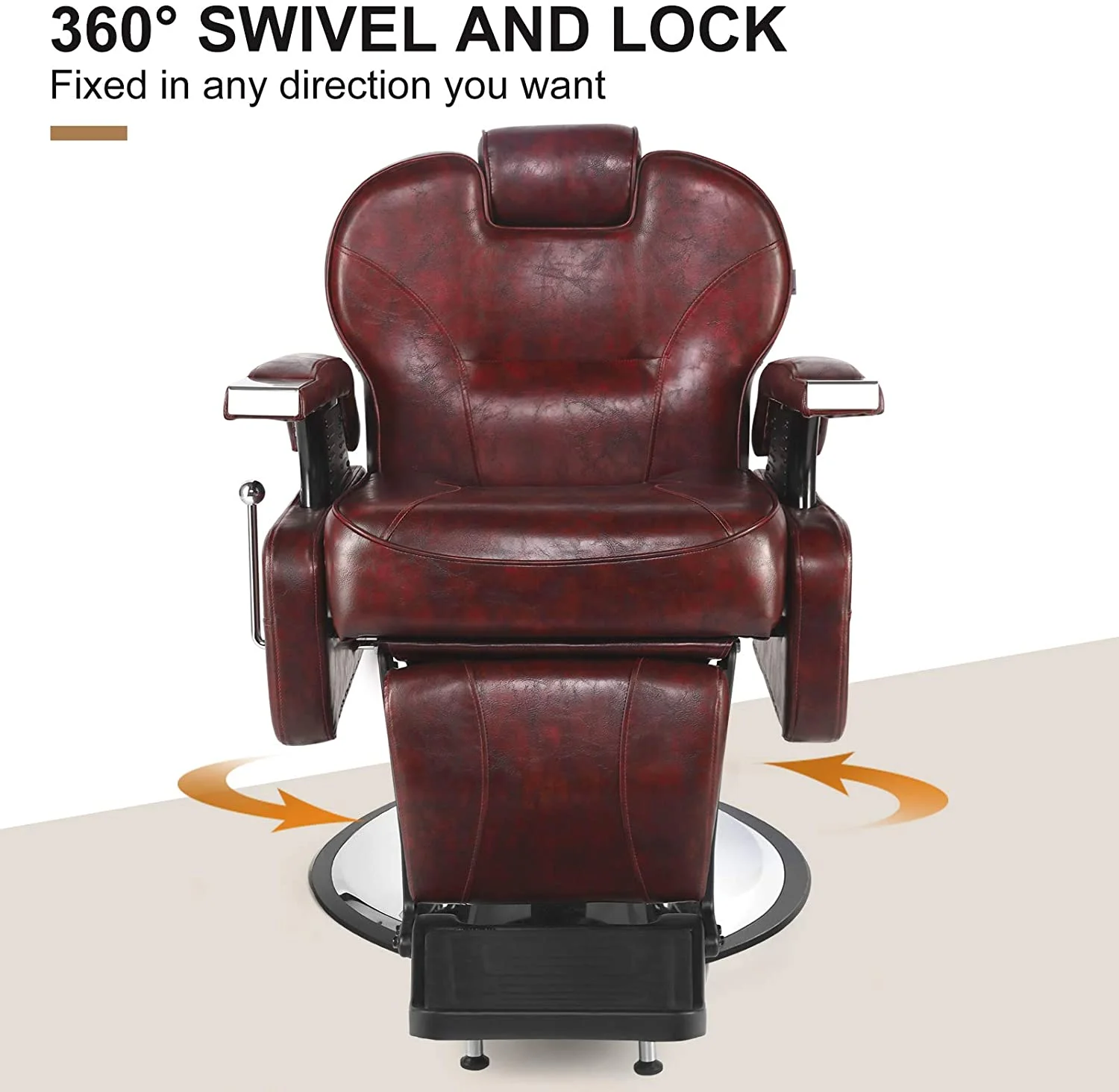 Artist Hand Hydraulic Red Recliner Barber Chair Tattoo Salon Chair for Hair Stylist Heavy Duty Salon Equipment