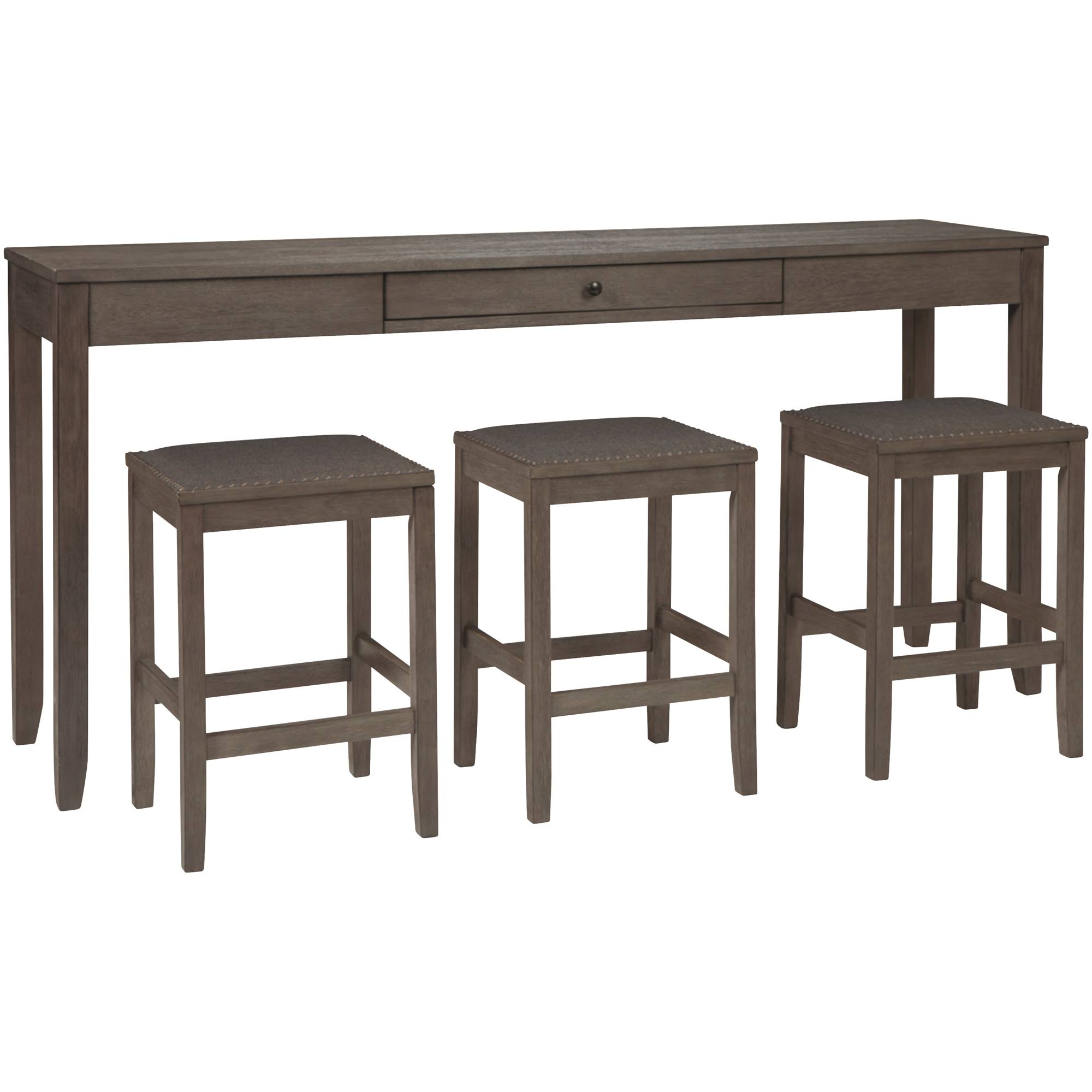 Caitbrook Gray 4 Piece Rectangular Counter Height Dining Table Set