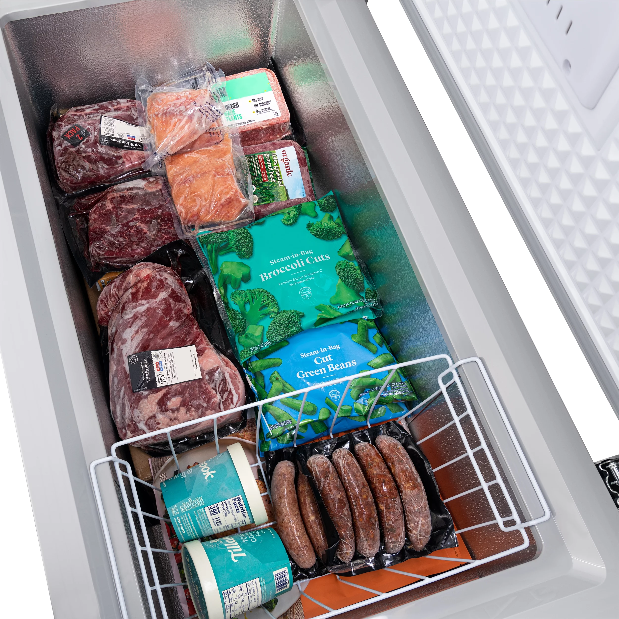 NewAir 6.7 Cu. Ft. Compact Chest Freezer in Cool Gray, Temperature Control, Fast Freeze Mode, Door Alarm, Wire Basket, Self-Diagnose Program