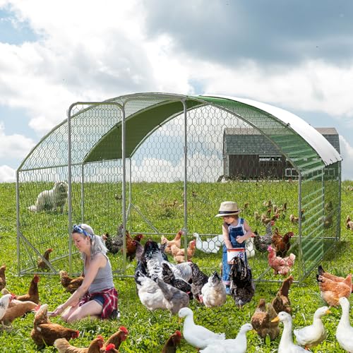 Large Metal Chicken Coop, Walk-in Poultry Cage