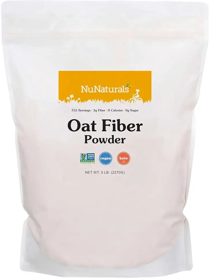 NuNaturals Oat Fiber Powder, All Natural Non-GMO, Supports Digestive Health, 5 lbs - Kansas Nuitrition - HNZSDS