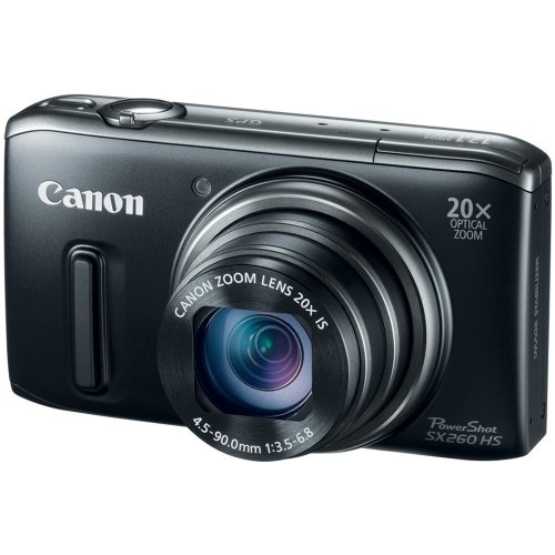 Canon PowerShot SX260 HS 12.1 MP CMOS Digital Camera with 20x Image Stabilized Zoom 25mm Wide-Angle Optical Lens and 1080p HD Video (Red)