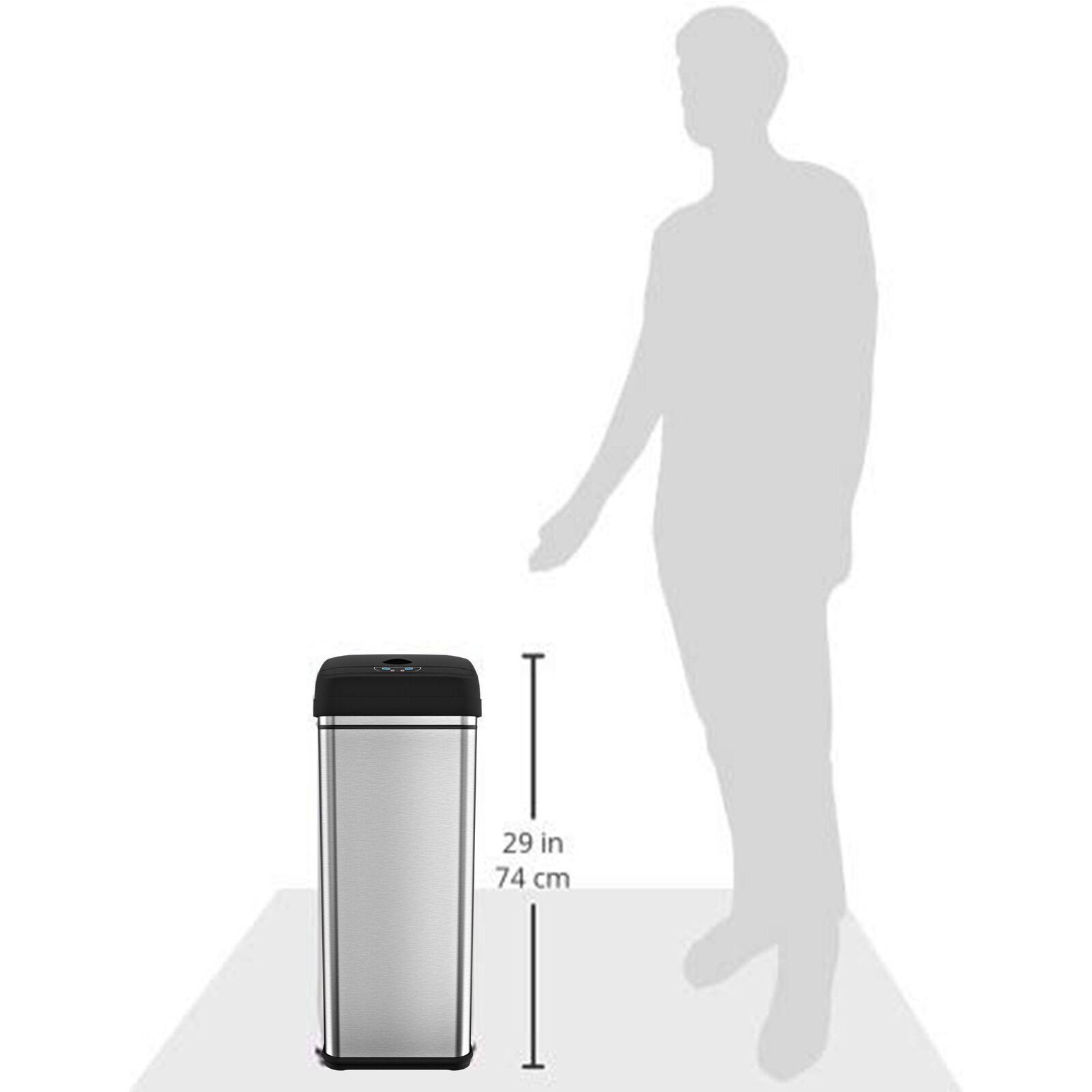 iTouchless 13 Gal Touchless Sensor Kitchen Trash Can-Stainless Steel,Odor Filter