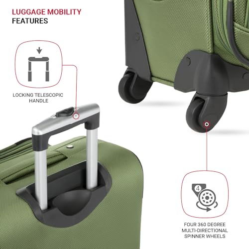 SwissGear Sion Softside Expandable Roller Luggage, Teal, 3 Piece Set (21/25/29)