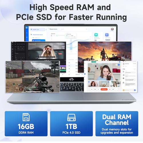 NIMO 15.6" IPS FHD-Business-Laptop, Intel 6 Core i3-1215U 8GB RAM 256GB SSD (Beat i5-1135G7