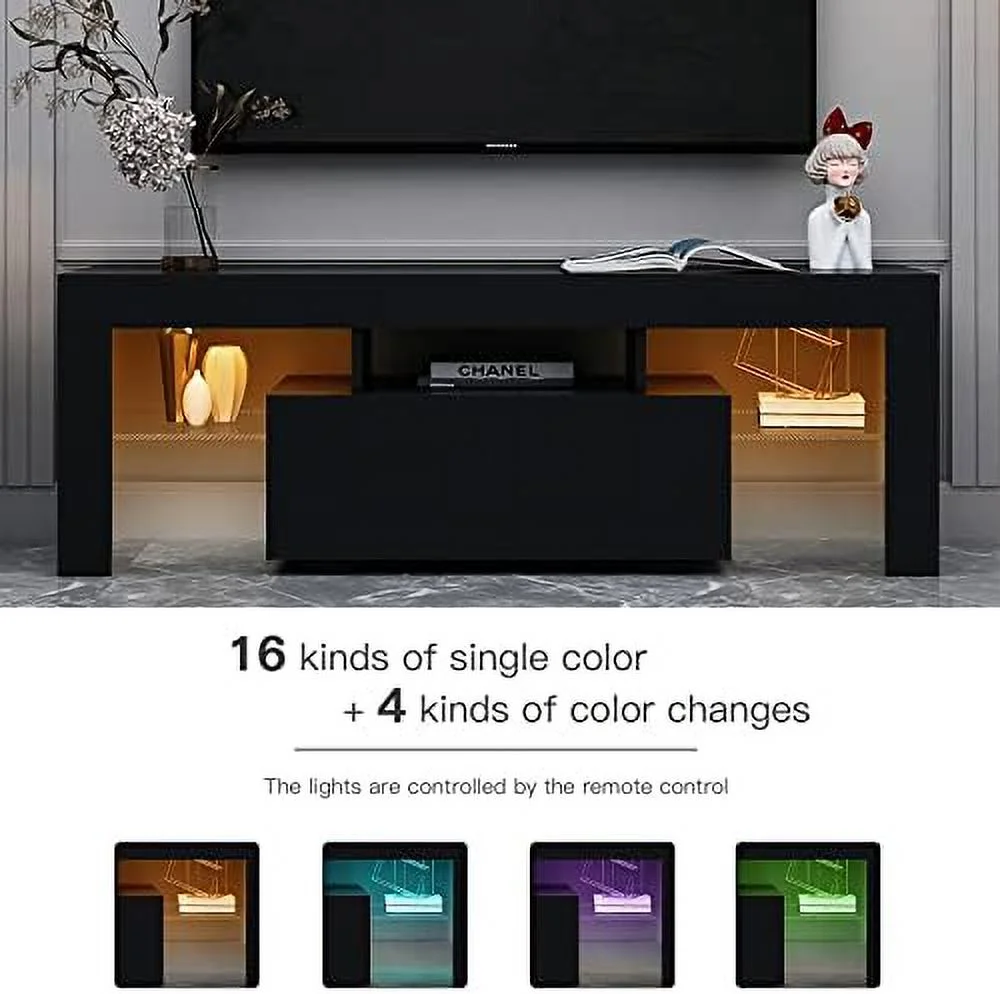 NLIBOOMLife Modern TV Stand with 2  Cabinets Entertainment Center for 65 inch TV Simple Television Media Console Table with 2 Open Shelves Wood TV