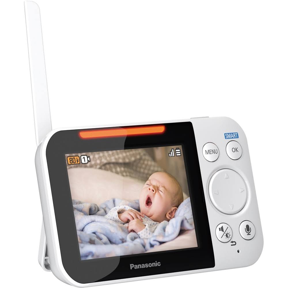 Panasonic Smart Baby Monitor KX-HN4001W Baby Monitor with 1 Indoor cameras Night Vision and Temperature sensor, 5 lullabies, two