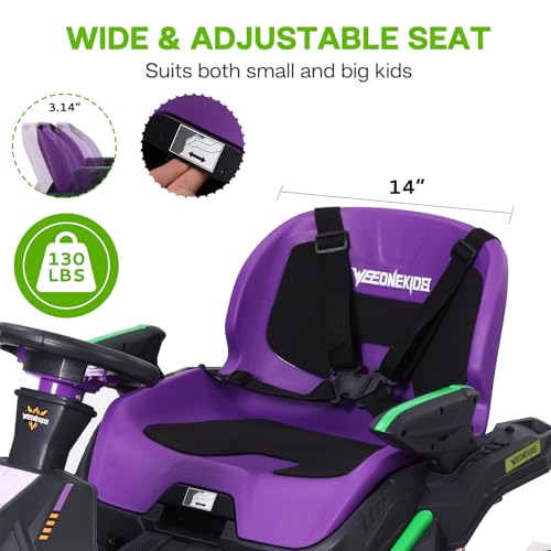 24V Ride on Toy for Big Kids, Kids' Electric Vehicles Outdoor Race Toy with 4 Strong Motors Total 300W Bluetooth Speaker and 24V 7AH Big Battery