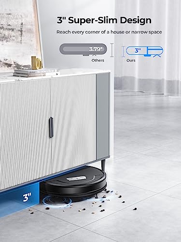 Laresar Robot Vacuums and Mop Combo, Max 4500Pa Suction, Evol 3 Robotic Vacuum Cleaner with Auto Carpet Boost, Self-Charging