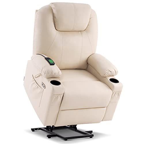 MCombo Dual Motor Large Power Lift Recliner Chair for Elderly, Lay Flat Lift Chair with Heat and Massage, Big Lift Recliner for Tall People