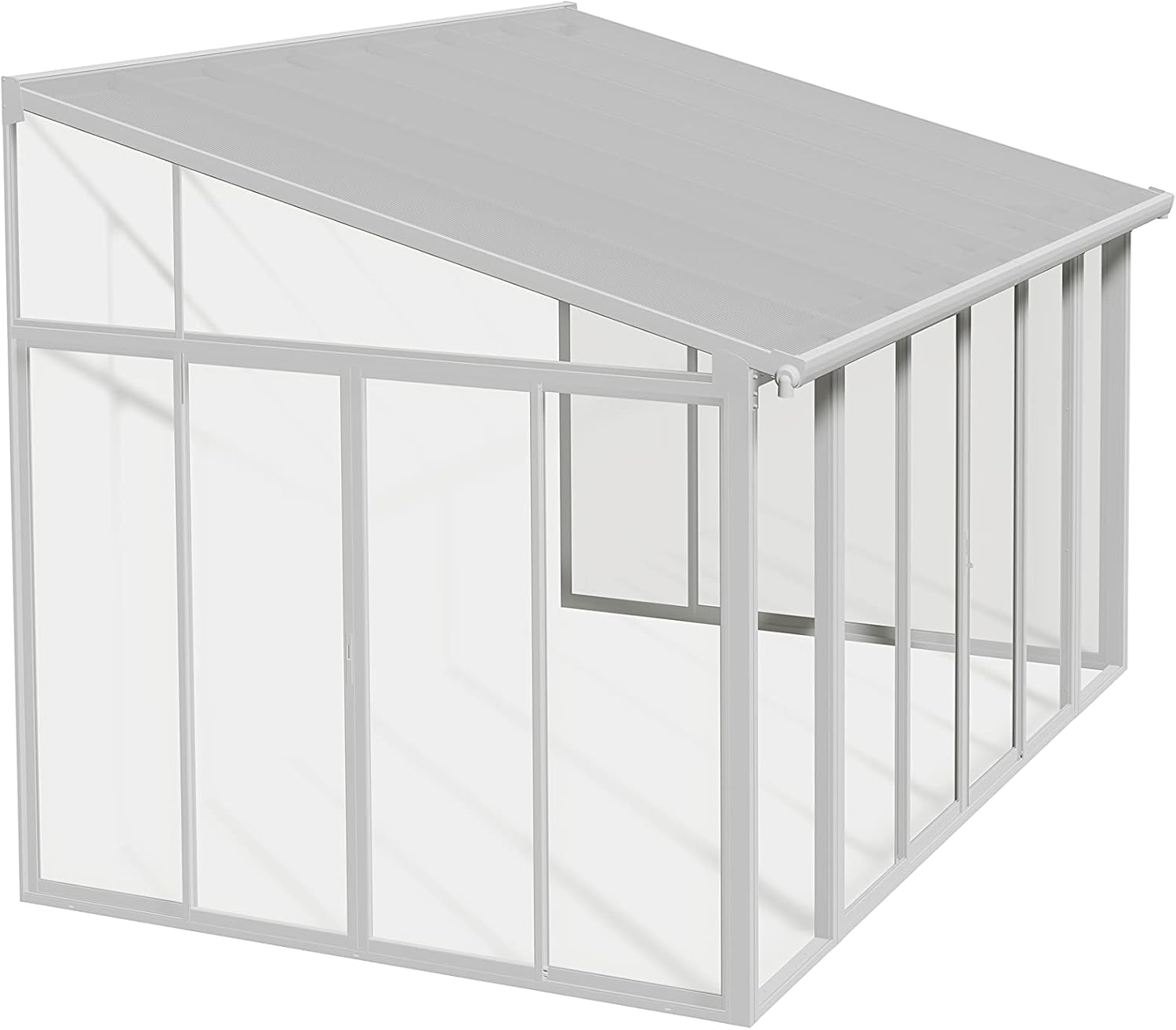 Palram - Canopia SanRemo 10x14 Enclosed Patio Cover Outdoor Canopy, White DIY Sunroom Kit Lean to Gazebo with Walls to Cover Patio Furniture, Deck