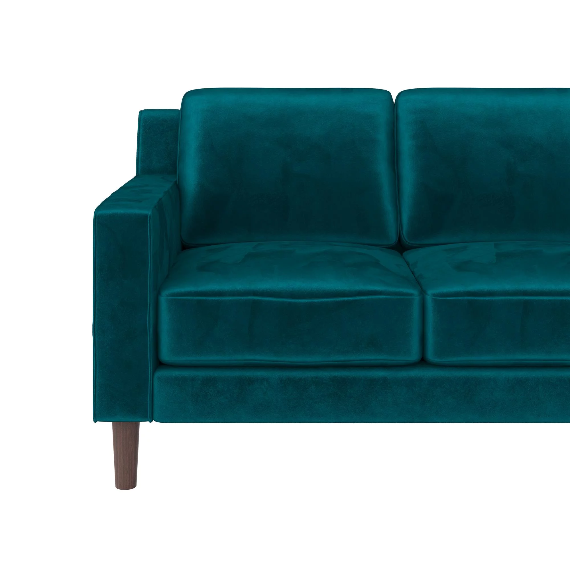DHP Bryanna 3 Seater Sofa , Green Velvet