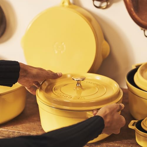 STAUB Cast Iron Dutch Oven 5.5-qt Round Cocotte, Made in France, Serves 5-6, Black Matte