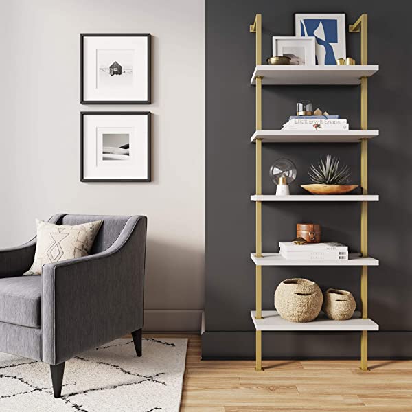 Nathan James Enloe Modern Storage, Free Standing Accent Cabinet with Doors in a Rustic Fir Wood Finish Powder-coated Metal Base for Hallway