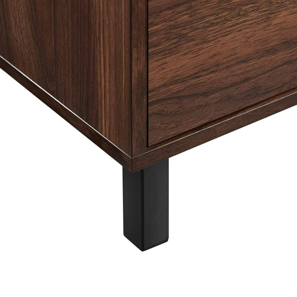 Walker Edison 68x22 Glass Door Storage Hutch - Dark Walnut