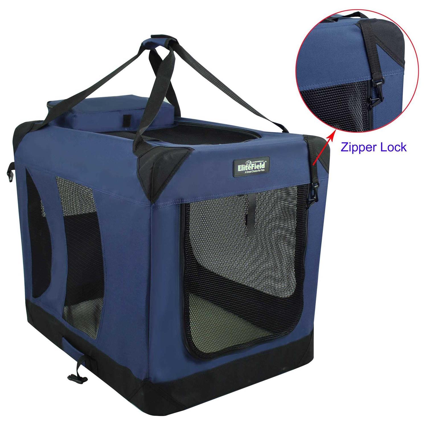 EliteField 3-Door Folding Soft Dog Crate - Pet Supplies online store