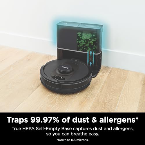 Shark AV2501S AI Ultra Robot Vacuum, with Matrix Clean, Home Mapping, 30-Day Capacity HEPA Bagless Self Empty Base, Perfect for Pet Hair, Wifi