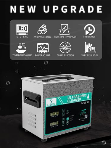 Ultrasonic Cleaner 3L with Adjustable Power & Sweep, 120W Ultra Sonic Cleaning Machine, Digital Timer and Heater