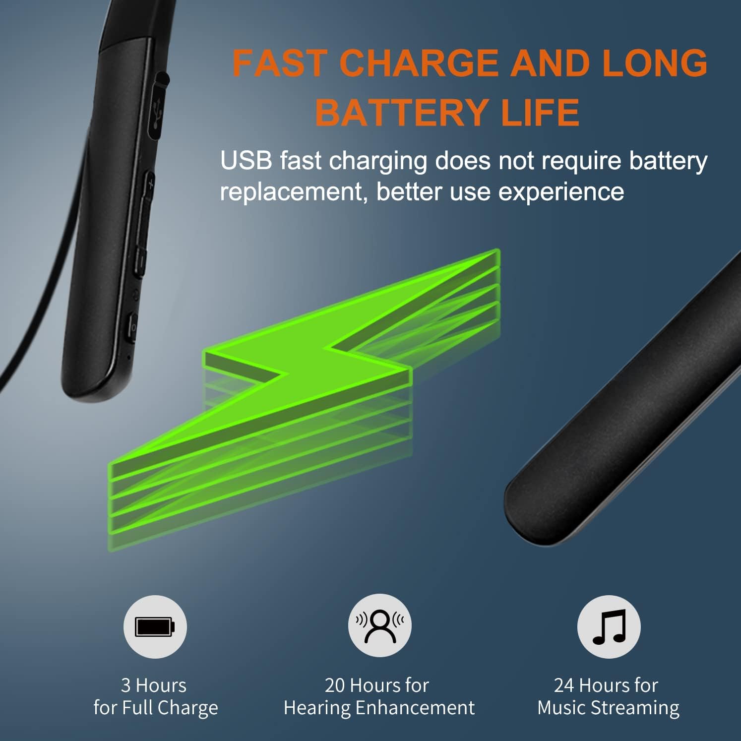 [2022 New] Maihear Rechargeable Bluetooth Hearing Amplifier to Aids for Seniors&Adults, Wireless Neckband Sound Amplifier Enhancer Device