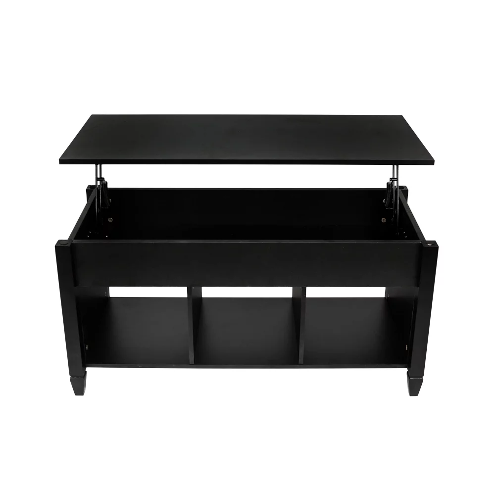 Veryke Lift Top Coffee Table, Coffee Table with Hidden Storage Compartment & Shelf, Solid Wood Storage Coffee Table for Living Room, Dining Room