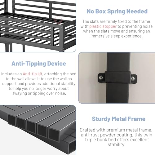 Queen Loft Bed with L-Shaped Desk and Stairs,Metal Queen Size LoftBed with Wardrobe and Adjustable Shelf, Gaming Bed with LED and USB