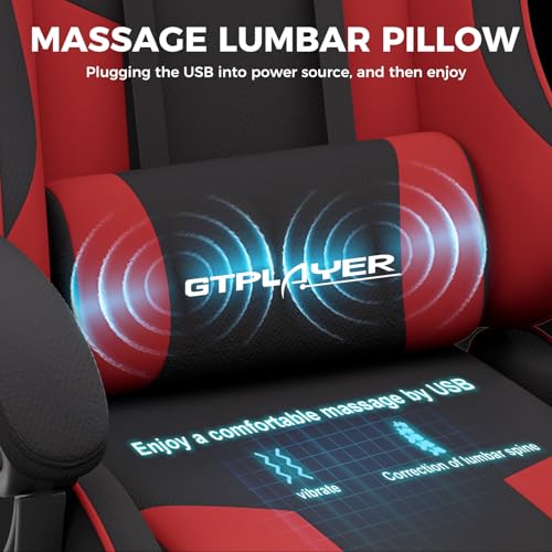 GTPLAYER Gaming Chair, Computer Chair with Footrest and Lumbar Support